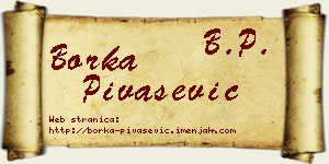 Borka Pivašević vizit kartica